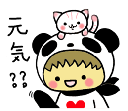 Pandaman and Cat 2 sticker #4491929