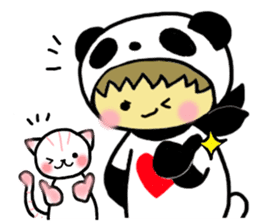 Pandaman and Cat 2 sticker #4491933