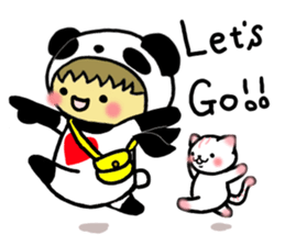 Pandaman and Cat 2 sticker #4491934