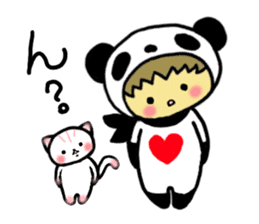 Pandaman and Cat 2 sticker #4491940