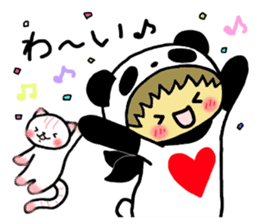 Pandaman and Cat 2 sticker #4491946