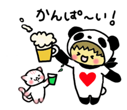 Pandaman and Cat 2 sticker #4491949