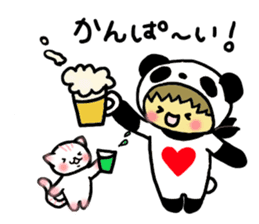 Pandaman and Cat 2 sticker #4491949