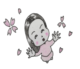 girl`s one year sticker #4498521