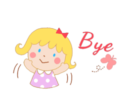 Girl and a small bear sticker #4499012