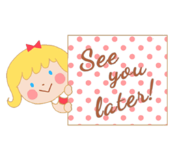 Girl and a small bear sticker #4499013