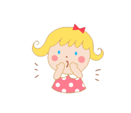 Girl and a small bear sticker #4499014