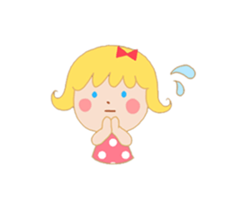 Girl and a small bear sticker #4499019