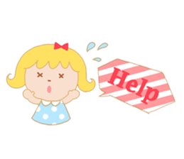 Girl and a small bear sticker #4499023