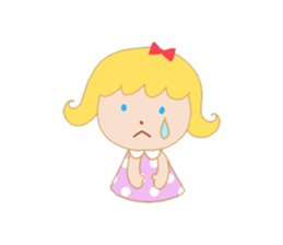 Girl and a small bear sticker #4499025