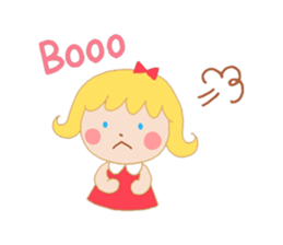 Girl and a small bear sticker #4499028