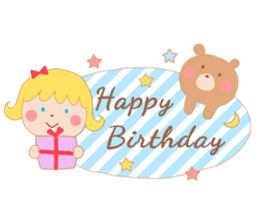 Girl and a small bear sticker #4499029