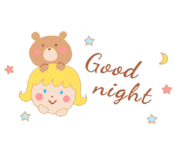 Girl and a small bear sticker #4499031