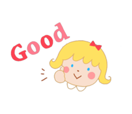 Girl and a small bear sticker #4499034