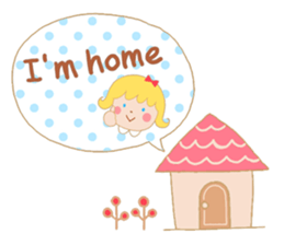 Girl and a small bear sticker #4499035