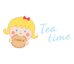 Girl and a small bear sticker #4499036