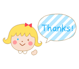 Girl and a small bear sticker #4499040