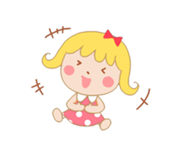 Girl and a small bear sticker #4499041