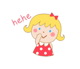 Girl and a small bear sticker #4499043