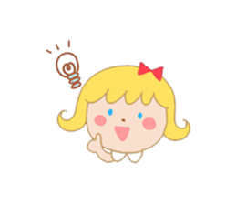 Girl and a small bear sticker #4499047