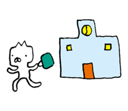 Square face animals by lefthandkemkem sticker #4499861