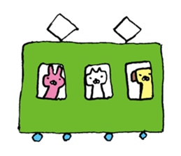 Square face animals by lefthandkemkem sticker #4499885