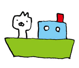 Square face animals by lefthandkemkem sticker #4499886