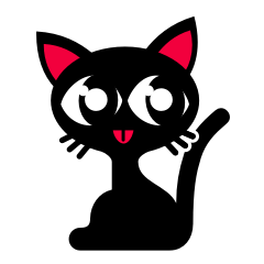 Pretty Black Cat Sticker