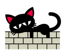 Pretty Black Cat Sticker sticker #4503103