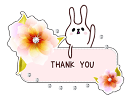 Flower message card with rabbit sticker #4504920