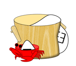 The Crab and the Crane sticker #4505426