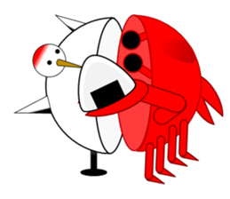 The Crab and the Crane sticker #4505439