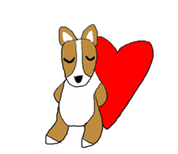 Love, healing corgi dog 2 sticker #4508038