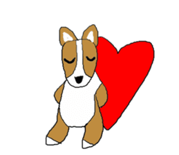 Love, healing corgi dog 2 sticker #4508038