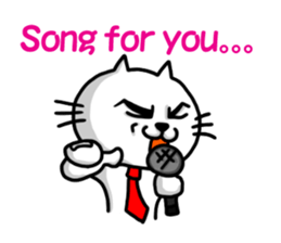 dandy white cat sticker #4512762