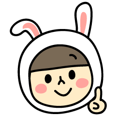 Sticker of love rabbit girl