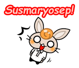 Cute Rabbit wearing Baron Tagalog sticker #4513425