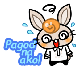 Cute Rabbit wearing Baron Tagalog sticker #4513428