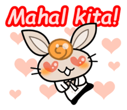 Cute Rabbit wearing Baron Tagalog sticker #4513444