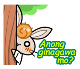 Cute Rabbit wearing Baron Tagalog sticker #4513447