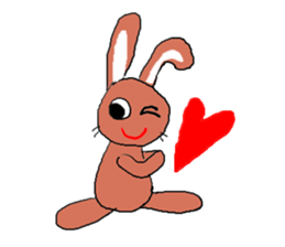 Love, healing rabbit 1 sticker #4513629