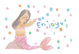 Joyful Mermaid and her Friend sticker #4515504