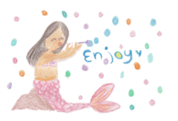 Joyful Mermaid and her Friend sticker #4515504