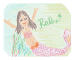 Joyful Mermaid and her Friend sticker #4515516