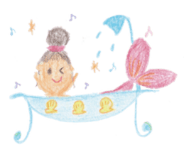 Joyful Mermaid and her Friend sticker #4515517