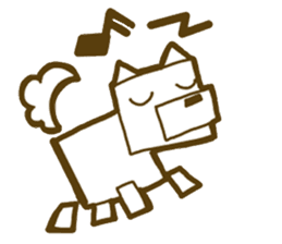 Cat dog if round would be square. sticker #4516940