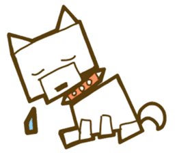 Cat dog if round would be square. sticker #4516957