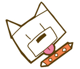 Cat dog if round would be square. sticker #4516969