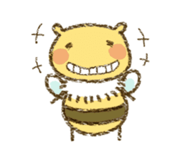 Fluffy bee sticker #4518178
