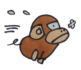 It tries to ask a monkey. sticker #4519066